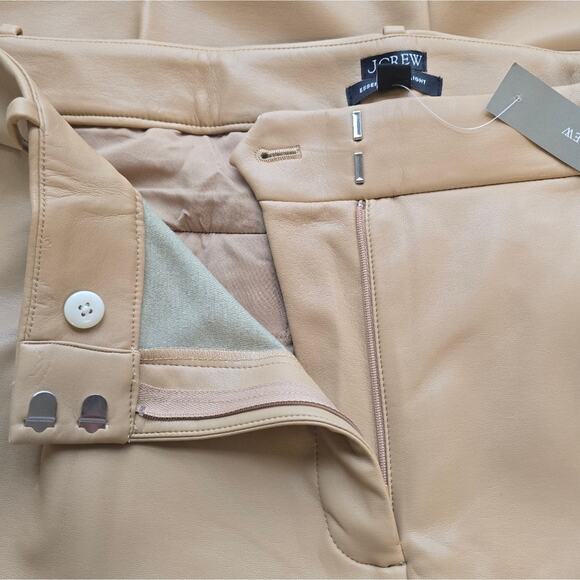 R J.Crew Tan Faux Leather Pants Straight Leg Essential NWT Women's Plus Size 18 - Picture 10 of 10